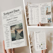 Elegant Newspaper Details Timeline Wedding Einladung