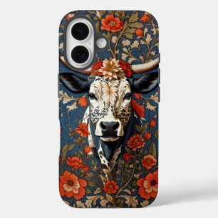 Elegant Nguni Cow William Morris Inspiriert iPhone 16 Hülle