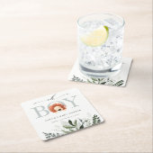 Elegant Niedlich Boho Lion Foliage Oh Boy Baby Sho Rechteckiger Pappuntersetzer (Vor Ort)