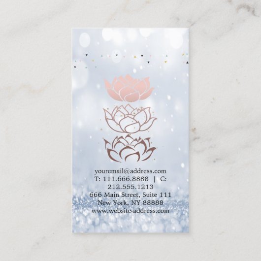 Elegant Niedlich Elegant Bokeh Diamonds Lotus Visitenkarte (Rückseite)