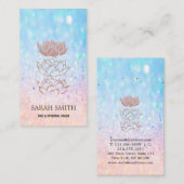 Elegant Niedlich Elegant Bokeh Diamonds Lotus Visitenkarte (Vorne/Hinten)