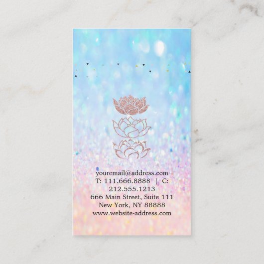 Elegant Niedlich Elegant Bokeh Diamonds Lotus Visitenkarte (Rückseite)