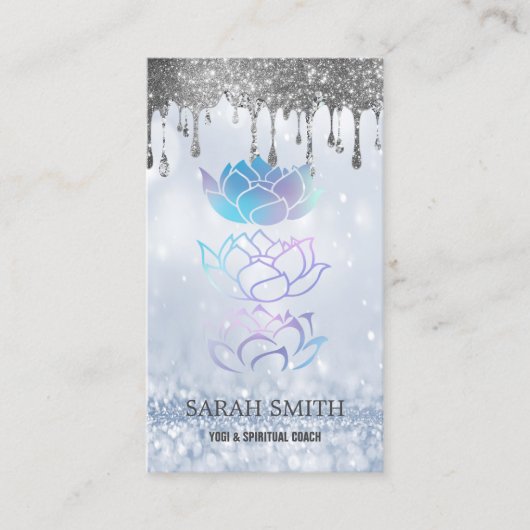 Elegant Niedlich Elegant Bokeh holografischer Lotu Visitenkarte (Vorderseite)