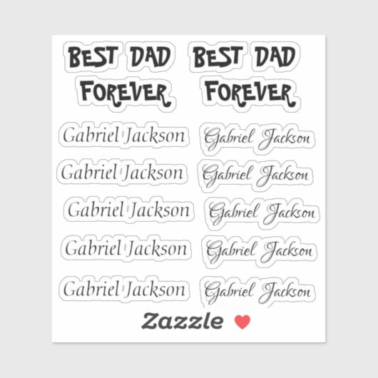 Elegant Niedlich Italic script 3 type personalize Aufkleber (Blatt)