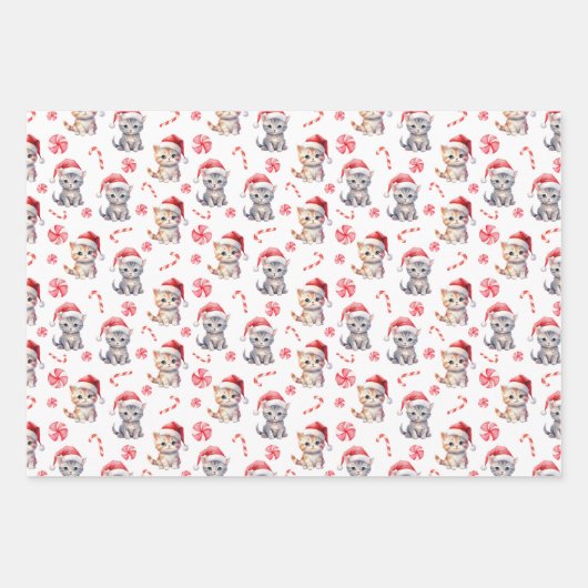 Elegant Niedlich Kitty Sweet Candy Weihnachten Geschenkpapier Set (Vorderseite)