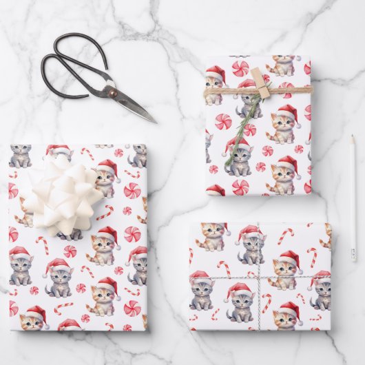 Elegant Niedlich Kitty Sweet Candy Weihnachten Geschenkpapier Set (Vorderseite)