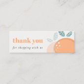 Elegant Niedlich Orange Bold Fruity Danke Shopping Mini Visitenkarte (Vorderseite)