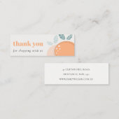 Elegant Niedlich Orange Bold Fruity Danke Shopping Mini Visitenkarte (Vorne/Hinten)