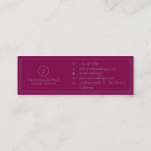 Elegant Niedlich Red Modern Monogram Custom Mini Visitenkarte (Rückseite)