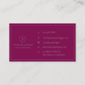 Elegant Niedlich Red Modern Monogram Custom Visitenkarte (Rückseite)