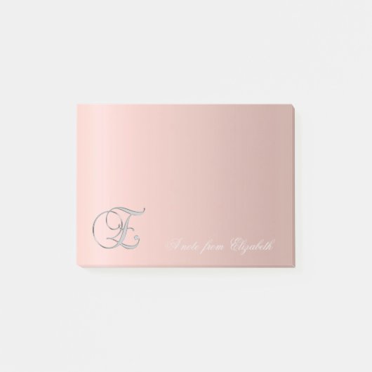 Elegant Niedlich stylish Girly-Monogram Post-it Klebezettel (Vorderseite)