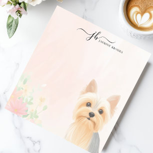 Elegant Niedlich Yorkie Watercolor Personalisiert Notizblock