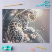 Elegant Night Safari Floral Leopard Decoupage Seidenpapier (Basteln)