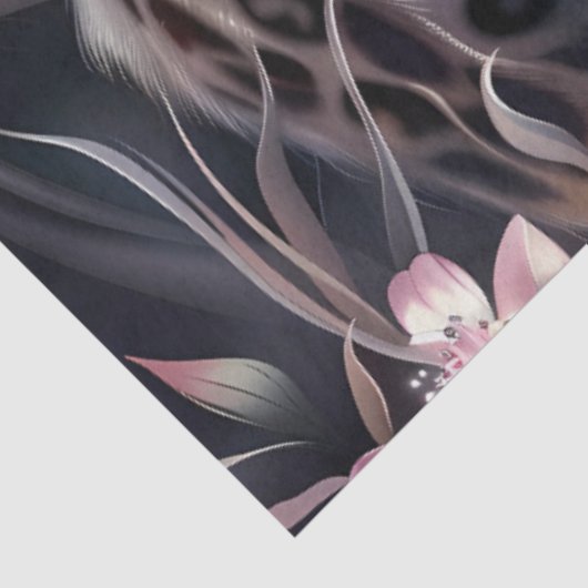 Elegant Night Safari Floral Leopard Decoupage Seidenpapier (Ausschnitt)