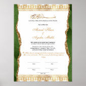 Elegant Nikkah Certificate Muslim Islamic Wedding Poster (Vorne)
