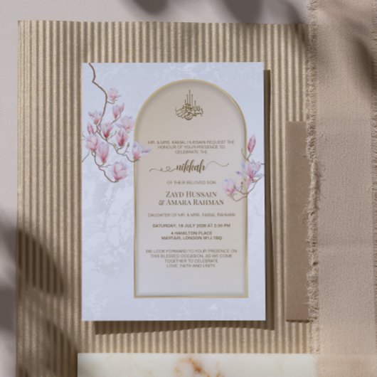 Elegant Nikkah Wedding Einladung | Magnolias