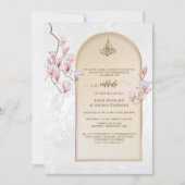 Elegant Nikkah Wedding Einladung | Magnolias (Vorderseite)