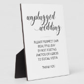 Elegant No Social Media Unplugged Wedding Sign Fotoplatte (Seite)