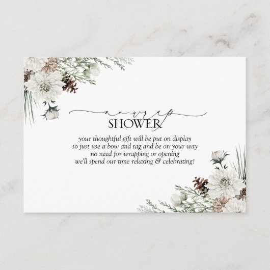 Elegant No Wrap Winter Evergreen Brautparty Begleitkarte (Vorderseite)