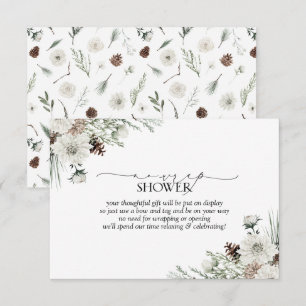 Elegant No Wrap Winter Evergreen Brautparty Begleitkarte