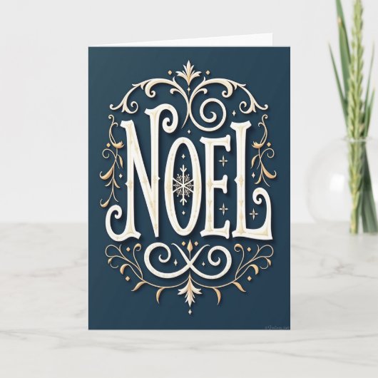Elegant Noel Christmas Snowflake Card Karte (Vorderseite)