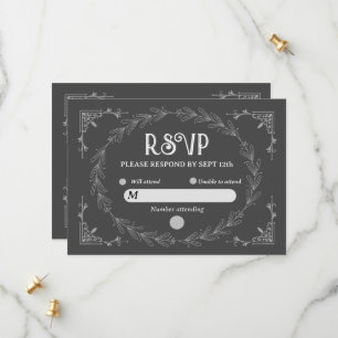 Elegant Noir Deco   Schwarze und Weiße Hochzeit Save The Date
