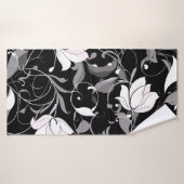 Elegant Noir Floral Swirl Badehandtuch (Badehandtuch)