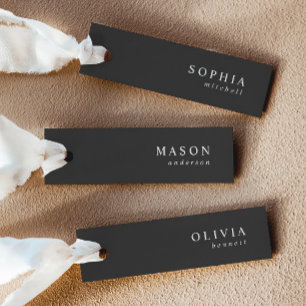 Elegant Noir Wedding Name Platzkarten