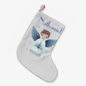 Elegant Nordic Christmas Angel Name hinzufügen Kleiner Weihnachtsstrumpf (Vorderansicht (hängend))