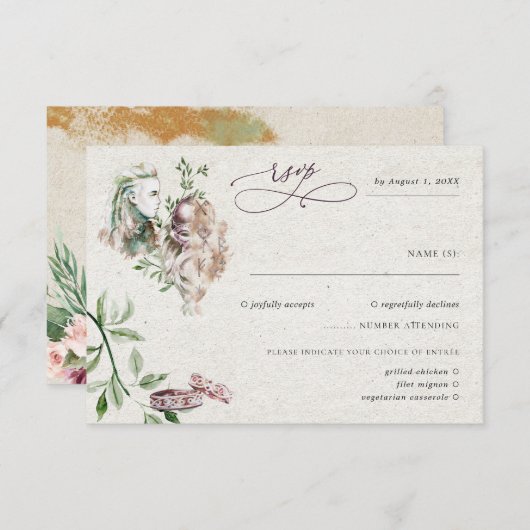 Elegant Norse Viking Wedding RSVP (Vorne/Hinten)