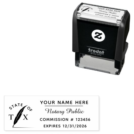 Elegant Notary Public Custom Permastempel (Beispiel)