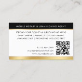 Elegant Notary Public Photo QR Code Gold Black Visitenkarte (Rückseite)