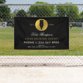 Elegant Notary Public Signing Agent Black Gold Banner (Insitu)