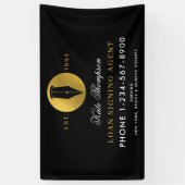 Elegant Notary Public Signing Agent Black Gold Banner (Vertikal)