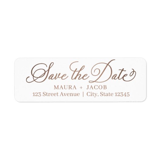 Elegant Nuptial Save the Date Address Label (Vorne)