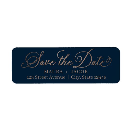 Elegant Nuptial Save the Date Address Label (Vorne)