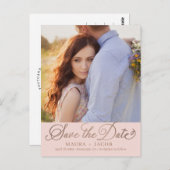Elegant Nuptial Save the Date Postcard Postkarte (Vorne/Hinten)