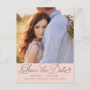 Elegant Nuptial Save the Date Postcard Postkarte