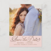 Elegant Nuptial Save the Date Postcard Postkarte (Vorderseite)