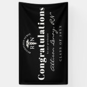 Elegant Nurse Abschluss Schwarz-weißer Name Banner (Vertikal)