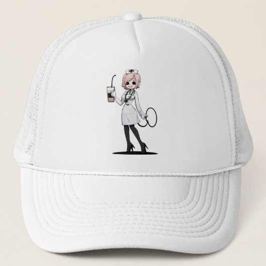 Elegant Nurse Coffee Cap Truckerkappe (Vorderseite)