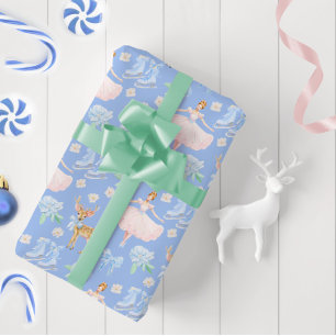 Elegant Nutcracker Ballerina Bows Ice Skate Geschenkpapier