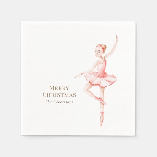 Elegant Nutcracker Ballerina Christmas Serviette (Vorderseite)