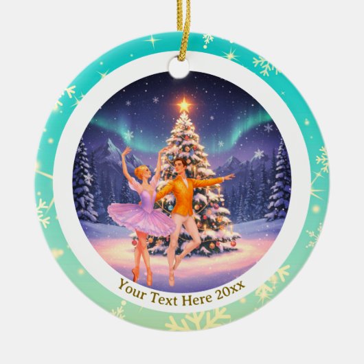 Elegant Nutcracker Ballet Christmas Ballerina Gift Keramik Ornament (Vorne)