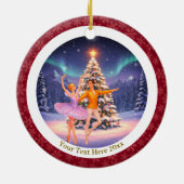 Elegant Nutcracker Ballet Christmas Ballerina Gift Keramik Ornament (Hinten)