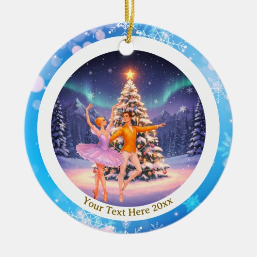 Elegant Nutcracker Ballet Christmas Ballerina Gift Keramik Ornament (Vorne)