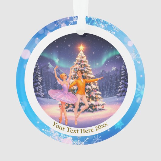 Elegant Nutcracker Ballet Christmas Ballerina Gift Ornament (Rückseite)