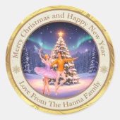 Elegant Nutcracker Ballet Christmas | Holiday Seal Runder Aufkleber (Vorderseite)