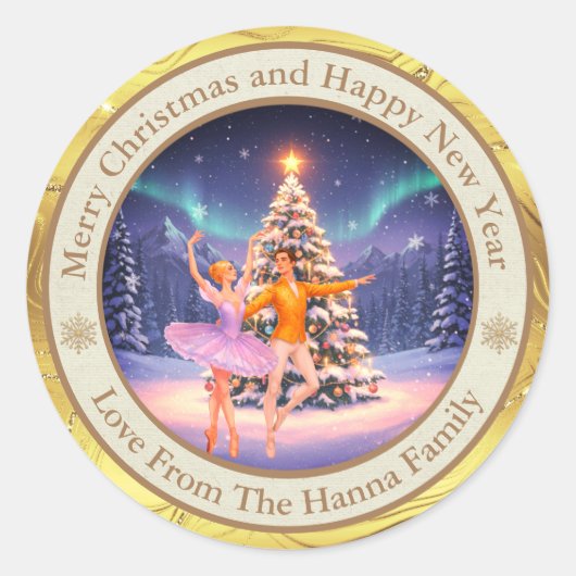 Elegant Nutcracker Ballet Christmas | Holiday Seal Runder Aufkleber (Vorderseite)