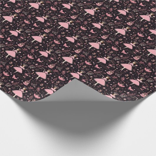 Elegant Nutcracker Ballet, Pink Tutu Clara Geschenkpapier (Ecke)